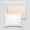 imageComfy Cubs Toddler Pillow with Muslin Pillowcase 13 x 18 in  Travel and Sleep Support for Kids  Lightweight Breathable Microfiber Fill  Soft and Cozy Small Pillow for Toddlers  SageCream