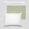 imageComfy Cubs Toddler Pillow with Muslin Pillowcase 13 x 18 in  Travel and Sleep Support for Kids  Lightweight Breathable Microfiber Fill  Soft and Cozy Small Pillow for Toddlers  SageSage