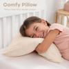 imageComfy Cubs Toddler Pillow with Muslin Pillowcase 13 x 18 in  Travel and Sleep Support for Kids  Lightweight Breathable Microfiber Fill  Soft and Cozy Small Pillow for Toddlers  SageCream