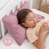 imageComfy Cubs Toddler Pillow with Muslin Pillowcase 13 x 18 in  Travel and Sleep Support for Kids  Lightweight Breathable Microfiber Fill  Soft and Cozy Small Pillow for Toddlers  SageMauve