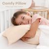 imageComfy Cubs Toddler Pillow with Muslin Pillowcase 13 x 18 in  Travel and Sleep Support for Kids  Lightweight Breathable Microfiber Fill  Soft and Cozy Small Pillow for Toddlers  SageCream