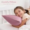 imageComfy Cubs Toddler Pillow with Muslin Pillowcase 13 x 18 in  Travel and Sleep Support for Kids  Lightweight Breathable Microfiber Fill  Soft and Cozy Small Pillow for Toddlers  SageMauve