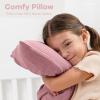 imageComfy Cubs Toddler Pillow with Muslin Pillowcase 13 x 18 in  Travel and Sleep Support for Kids  Lightweight Breathable Microfiber Fill  Soft and Cozy Small Pillow for Toddlers  SageMauve