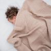 imageComfy Cubs Waffle Blanket Twin 90quot x 66quot  100 Cotton Lightweight Breathable Bed Blanket  Soft Textured Thermal Weave for All Seasons  Decorative Cozy Layer for Couch Sofa or Bed  BlushBlush