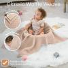 imageComfy Cubs Waffle Blanket Twin 90quot x 66quot  100 Cotton Lightweight Breathable Bed Blanket  Soft Textured Thermal Weave for All Seasons  Decorative Cozy Layer for Couch Sofa or Bed  BlushBlush
