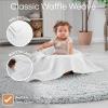 imageComfy Cubs Waffle Blanket Twin 90quot x 66quot  100 Cotton Lightweight Breathable Bed Blanket  Soft Textured Thermal Weave for All Seasons  Decorative Cozy Layer for Couch Sofa or Bed  BlushWhite