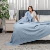 imageComfy Cubs Waffle Blanket Twin 90quot x 66quot  100 Cotton Lightweight Breathable Bed Blanket  Soft Textured Thermal Weave for All Seasons  Decorative Cozy Layer for Couch Sofa or Bed  BlushPacific Blue