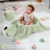 imageComfy Cubs Waffle Blanket Twin 90quot x 66quot  100 Cotton Lightweight Breathable Bed Blanket  Soft Textured Thermal Weave for All Seasons  Decorative Cozy Layer for Couch Sofa or Bed  BlushSage