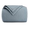 imageComfy Cubs Waffle Blanket Twin 90quot x 66quot  100 Cotton Lightweight Breathable Bed Blanket  Soft Textured Thermal Weave for All Seasons  Decorative Cozy Layer for Couch Sofa or Bed  BlushPacific Blue