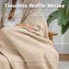 imageComfy Cubs Waffle Blanket Twin 90quot x 66quot  100 Cotton Lightweight Breathable Bed Blanket  Soft Textured Thermal Weave for All Seasons  Decorative Cozy Layer for Couch Sofa or Bed  BlushSand
