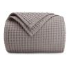 imageComfy Cubs Waffle Blanket Twin 90quot x 66quot  100 Cotton Lightweight Breathable Bed Blanket  Soft Textured Thermal Weave for All Seasons  Decorative Cozy Layer for Couch Sofa or Bed  BlushCharcoal