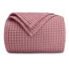 imageComfy Cubs Waffle Blanket Twin 90quot x 66quot  100 Cotton Lightweight Breathable Bed Blanket  Soft Textured Thermal Weave for All Seasons  Decorative Cozy Layer for Couch Sofa or Bed  BlushMauve