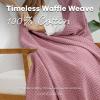 imageComfy Cubs Waffle Blanket Twin 90quot x 66quot  100 Cotton Lightweight Breathable Bed Blanket  Soft Textured Thermal Weave for All Seasons  Decorative Cozy Layer for Couch Sofa or Bed  BlushMauve