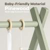 imageComfy Cubs Wooden Baby Play Gym  Natural Finish Pinewood Baby Activity Gym with 5 Sensory Hanging Toys  Easy NoTool Assembly Safe and Durable for Infant Motor and Visual Development  Natural WoodSage