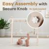 imageComfy Cubs Wooden Baby Play Gym  Natural Finish Pinewood Baby Activity Gym with 5 Sensory Hanging Toys  Easy NoTool Assembly Safe and Durable for Infant Motor and Visual Development  Natural WoodBlush