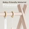 imageComfy Cubs Wooden Baby Play Gym  Natural Finish Pinewood Baby Activity Gym with 5 Sensory Hanging Toys  Easy NoTool Assembly Safe and Durable for Infant Motor and Visual Development  Natural WoodBlush