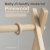 imageComfy Cubs Wooden Baby Play Gym  Natural Finish Pinewood Baby Activity Gym with 5 Sensory Hanging Toys  Easy NoTool Assembly Safe and Durable for Infant Motor and Visual Development  Natural WoodWhite and Wood