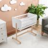 imageComfy Cubs Wooden Bedside Bassinet Sleeper and Cedar Muslin Fitted Bassinet Crib Sheet Bundled