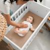 imageComfy Cubs Wooden Bedside Bassinet Sleeper and Cedar Muslin Fitted Bassinet Crib Sheet Bundled