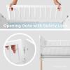 imageComfy Cubs Wooden Bedside Bassinet Sleeper and Muslin Fitted Bassinet Crib Sheet Bundled