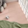 imageComfy Cubs Wooden Bedside Bassinet Sleeper and Muslin Fitted Bassinet Crib Sheet Bundled