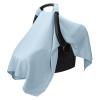 imageComfy Cubs Baby Car Seat Cover  Soft Breathable Bamboo Rayon and Muslin Cotton Blend  Lightweight Canopy for Sun Bug and Comfort Protection  Large Size Infant Seat Cover in Cedar DesignSky Blue