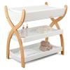 imageComfy Cubs Baby Changing Table  Sturdy Wood Construction Timeless Look Baby Change Table with Two Open Shelves for Infant Daycare Essentials Storage  Natural Wood with White LegsWhite With Natural Wood Legs