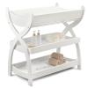 imageComfy Cubs Baby Changing Table  Sturdy Wood Construction Timeless Look Baby Change Table with Two Open Shelves for Infant Daycare Essentials Storage  Natural Wood with White LegsWhite