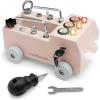 imageComfy Cubs Busy Board Toy Truck Set  Fun ampamp NoiseFree Pine Wood Activity Board for Toddlers with LED Light Switch  Designed in The US Focused ampamp Engaging Montessori Play for Kids 3 BlushBlush