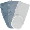 imageComfy Cubs Easy Swaddle Blanket with Zipper Closure 3 Pack  100 Cotton Newborn Wrap Small for 03 Months Infants Breathable and Durable Sleep Sack for Babies  Light Blush Blush ampamp MauveStone  Pacific Blue  Nomadic Blue