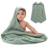 imageComfy Cubs Hooded Baby Towel 2Pack Large 32 x 32 Inch  6 Layer 100 Muslin Cotton for Babies Toddlers and Kids  Soft ampamp Absorbent Baby Bath Towels  Unisex Design for Bath Time  BlushFern