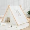 imageComfy Cubs Kids Play Tent  Breathable Cotton Teepee for Imaginative Activity  Indoor Canvas Play Tent  Easy Setup Safe Design and Spacious Layout for Children  Natural WoodNatural Wood