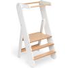 imageComfy Cubs Kids Step Stool for Ages 3 3 Height Adjustable Toddler Tower Montessori Furniture Designed in The US  Toddler Standing Tower for Kitchen Sink ampamp Bathroom Access  Pacific BlueWhite