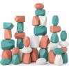 imageComfy Cubs Stacking Rocks 36 Pieces 36 Months Educational Toddler Stacking Blocks Promotes Imagination Balance ampamp Fine Motor Skills  Wooden Rocks Sensory Toys Gift for Kid Neutral PackDino Pack
