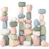 imageComfy Cubs Stacking Rocks 36 Pieces 36 Months Educational Toddler Stacking Blocks Promotes Imagination Balance ampamp Fine Motor Skills  Wooden Rocks Sensory Toys Gift for Kid Neutral PackNeutral Pack