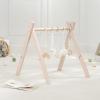 imageComfy Cubs Wooden Baby Play Gym  Natural Finish Pinewood Baby Activity Gym with 5 Sensory Hanging Toys  Easy NoTool Assembly Safe and Durable for Infant Motor and Visual Development  Natural WoodBlush