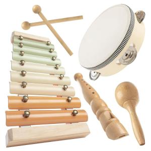 imageComfy Cubs 4Piece Kids Musical Instruments Set  Safe NonToxic Montessori Toys for Toddlers  Music Toys for Family Bonding  Designed in The US Toddler Instruments for 3 Year Old and Above