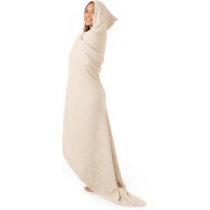 imageComfy Cubs Adult Hooded Towel and Wearable Blanket  Large 58 x 58 Soft Absorbent and Stylish DualFunction Muslin Towel Hoodie for Bath Relaxation and Everyday Use  WhiteSand