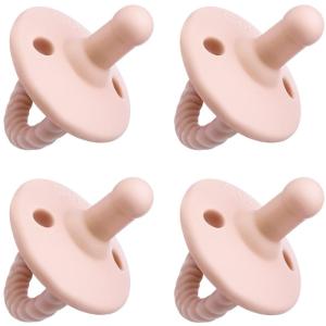 imageComfy Cubs Baby Pacifiers 4 Pack for 018 Months  Soft BreastLike Nipple Shape  CPSIA Compliant Silicone Pacifier for Newborns  Girl Pack Baby Essentials  Ideal Newborn Gift Set  BluePink
