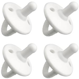 imageComfy Cubs Baby Pacifiers 4 Pack for 018 Months  Soft BreastLike Nipple Shape  CPSIA Compliant Silicone Pacifier for Newborns  Girl Pack Baby Essentials  Ideal Newborn Gift Set  BlueWhite