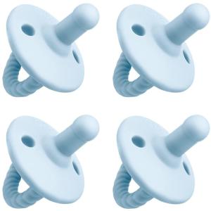 imageComfy Cubs Baby Pacifiers 4 Pack for 018 Months  Soft BreastLike Nipple Shape  CPSIA Compliant Silicone Pacifier for Newborns  Girl Pack Baby Essentials  Ideal Newborn Gift Set  BlueBlue
