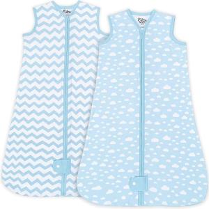 imageComfy Cubs Baby Sleep Sack 06 Months Small  Soft 100 Cotton Wearable Blanket for Babies ampamp Toddlers  Breathable Sleeveless Sleep Bag for Baby with Covered Zipper  BlueBlue