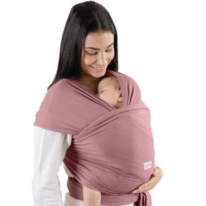 imageComfy Cubs Baby Wrap Carrier  Soft ampamp Secure Fit Cotton Blend Baby Carrier Newborn to Toddler  HandsFree ampamp Lightweight Infant Wrap  Adjustable One Size Fits All Toddler Sling  BlushMauve