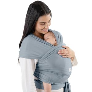 imageComfy Cubs Baby Wrap Carrier  Soft ampamp Secure Fit Cotton Blend Baby Carrier Newborn to Toddler  HandsFree ampamp Lightweight Infant Wrap  Adjustable One Size Fits All Toddler Sling  BlushPacific Blue