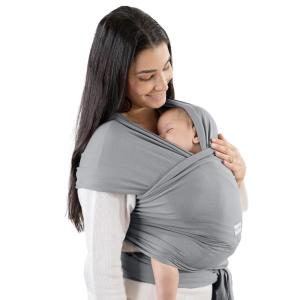 imageComfy Cubs Baby Wrap Carrier  Soft ampamp Secure Fit Cotton Blend Baby Carrier Newborn to Toddler  HandsFree ampamp Lightweight Infant Wrap  Adjustable One Size Fits All Toddler Sling  BlushSlate Grey