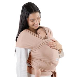 imageComfy Cubs Baby Wrap Carrier  Soft ampamp Secure Fit Cotton Blend Baby Carrier Newborn to Toddler  HandsFree ampamp Lightweight Infant Wrap  Adjustable One Size Fits All Toddler Sling  BlushBlush