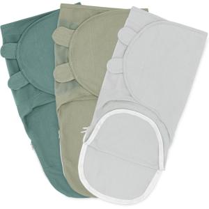 imageComfy Cubs Easy Swaddle Blanket with Zipper Closure 3 Pack  100 Cotton Newborn Wrap Small for 03 Months Infants Breathable and Durable Sleep Sack for Babies  Light Blush Blush ampamp MauveStone  Sage  Azul
