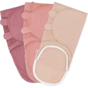 imageComfy Cubs Easy Swaddle Blanket with Zipper Closure 3 Pack  100 Cotton Newborn Wrap Small for 03 Months Infants Breathable and Durable Sleep Sack for Babies  Light Blush Blush ampamp MauveLight Blush  Blush  Mauve