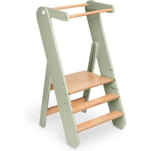 imageComfy Cubs Kids Step Stool for Ages 3 3 Height Adjustable Toddler Tower Montessori Furniture Designed in The US  Toddler Standing Tower for Kitchen Sink ampamp Bathroom Access  Pacific BlueSage