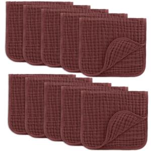 imageComfy Cubs Muslin Baby Washcloths 10 Pack  Soft 6Layer Cotton Wash Cloths for Sensitive Skin  10quotx10quot Large Gentle Absorbent Infant Essentials for Newborn and Toddlers  WhiteWine